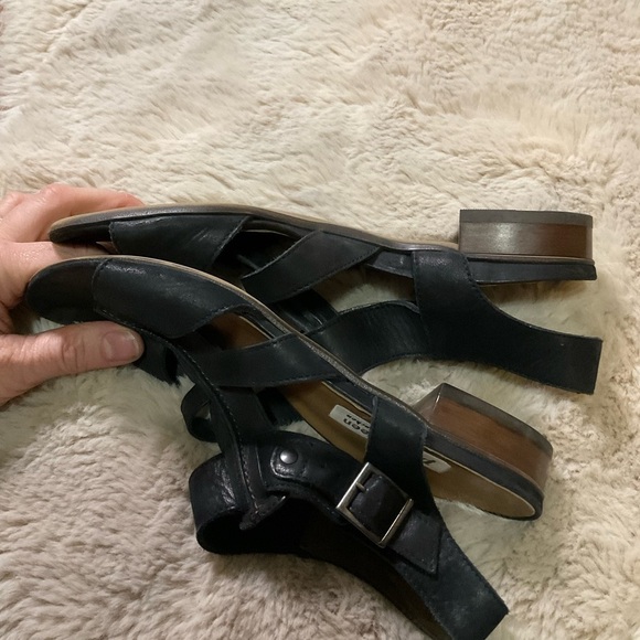 Paul Green Black Leather Strappy Ankle Buckle Gladiator Sandal Womens Size 8 - Picture 10 of 15